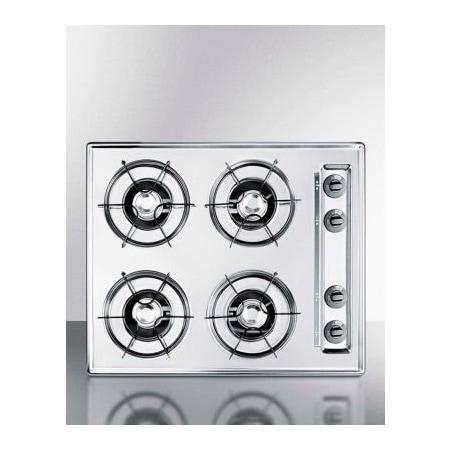 Summit Appliance Div. Summit-Cooktop, Electric, 4 Burners, Battery Start, Brushed Chrome, 20" x 24" x 3-3/4" ZNL03P